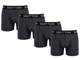 SQOTTON® Heren Boxershorts 4-Pack - Normale Lengte - Antraciet