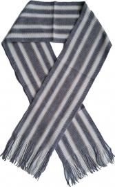 Sjaal grijs wit streep