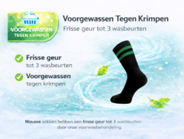 3 paar Naadloze herensokken met strepen - Zwart/Groen