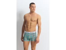 3-Pack WOOSTER® Heren Boxershorts met Prints - Zwart-Roze-Zeeblauw