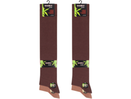 4 paar Bamboe kniekousen - Naadloos - Bruin/Beige