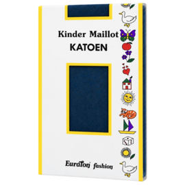 Dunne Katoenen Meisjesmaillot - Kindermaillot - Marineblauw