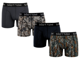 SQOTTON® Katoenen boxershorts - 4-Pack - Tribal Fusion