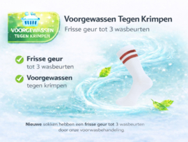 3 paar Naadloze herensokken met strepen - Wit/Rood
