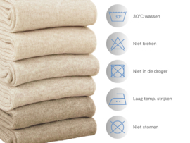 6 paar SQOTTON® Katoenen sokken - Naadloos - Beige-mix