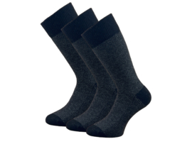 3 paar Lamswollen sokken - Gemêleerd Zwart