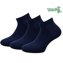 3 paar halfhoge sneakersokken - Bamboe sokken - Naadloos - Marineblauw