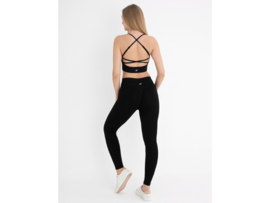 Sportbeha met spaghettibandjes en gekruiste rug – WOOSTER® - Zwart