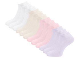 12 paar Dames sneakersokken - Soft Mix - Ribbed