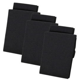 3-Pack - Dunne Katoenen Meisjesmaillot - Kindermaillot - Zwart