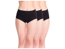 3 stuks Katoenen dames slips - High Waist - Zwart