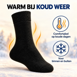 6 paar Heren Thermosokken - SQOTTON® - Zwart