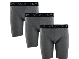 3-Pack SQOTTON® boxershort - Extra lange pijp - Donkergrijs