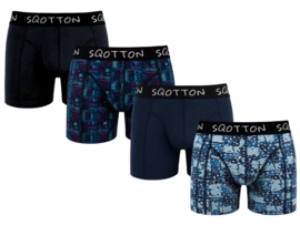 SQOTTON® Katoenen boxershorts - 4-Pack - Digital Storm