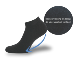 SQOTTON® Badstof Sneakersokken - Naadloos - Zwart