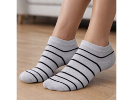 12 paar Dames sneakersokken - Soft Mix - Black Stripes