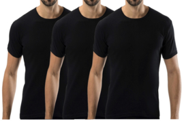 3 stuks Bonanza Basic T-shirt - O-neck - 100% katoen - Zwart