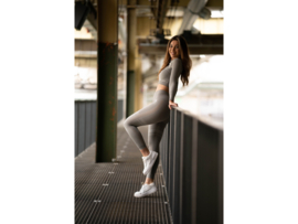 Dames sportlegging - Hoge taille - Grijs Melange