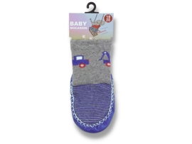 Baby Slofjes - Jongens Pantoffels - Grijs-Blauw