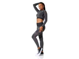 Dames sportkleding - Sportset - Luchtdoorlatend - Zwart Melange