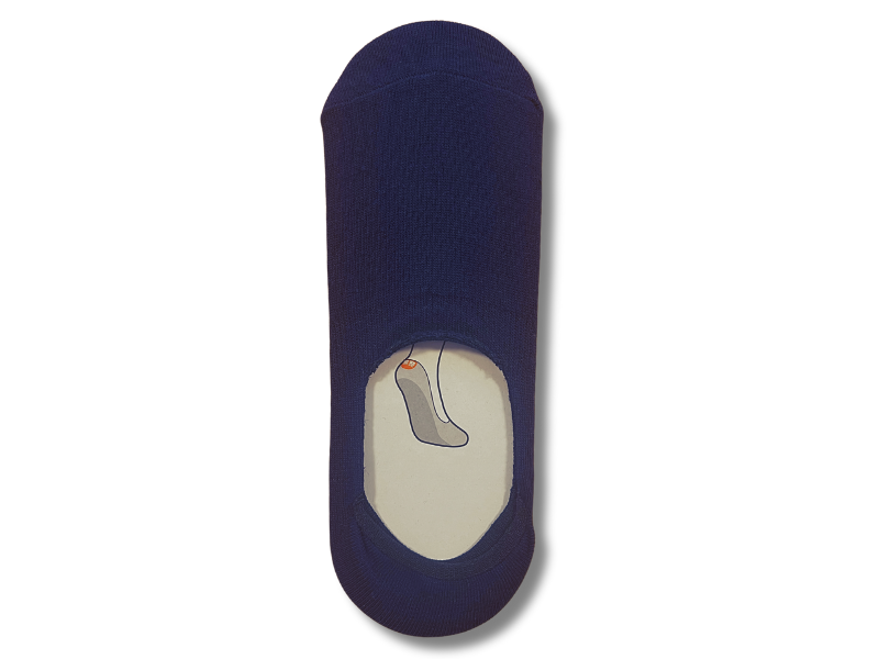 Invisible sneakersokken - Footies - Siliconen hiel - Marineblauw - Onesize  (40-44)
