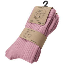 2 paar Merinowollen sokken met Kasjmier - Roze