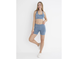Dames Korte Sportbroek WOOSTER® - Shape & Liftend Effect - Jeansblauw