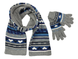 Winterset 2-delig - Hartjes - Grijs-Blauw