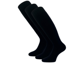 3 paar SQOTTON® Kniekousen met Badstofvoering - Naadloos - Zwart