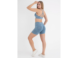 Sportbeha met gekruiste bandjes - WOOSTER® - Jeansblauw