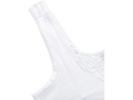 2 Stuks kanten onderhemd met brede bandjes - 100% Katoen - Wit