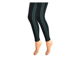 Dames legging - Katoen - Gestreept - Zwart-Groen