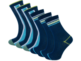 6 Paar kindersokken - Left-Right - Marineblauw