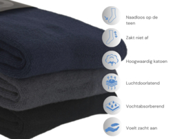 3 paar Katoenen sokken - Badstof - Naadloze sokken - Basic/Mix