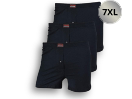 3-Pack Katoenen Boxershorts - Extra groot - Zwart - 7XL