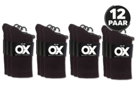 12 Paar Naadloze sokken met Lichte Badstofzool - Zwart