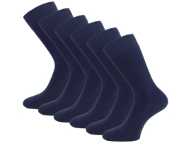 6 paar Katoenen Diabetessokken - Drukvrije boord - Naadloos - Marineblauw