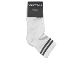 Quarter Sneakersok - SQOTTON® - Wit-Zwart Gestreept