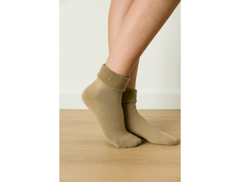 Thermo Huissok - Katoen - Naadloos - Legergroen - One size (36-40)