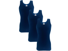 3 stuks onderhemd - SQOTTON® - 100% katoen - Marineblauw