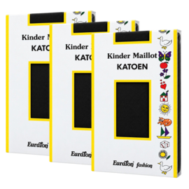 3-Pack - Dunne Katoenen Meisjesmaillot - Kindermaillot - Zwart
