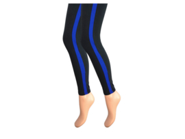 Dames legging - Katoen - Blauwe streep - Zwart