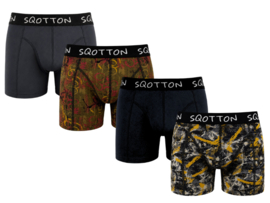 SQOTTON® Katoenen boxershorts -  4-Pack - Rebel Lines