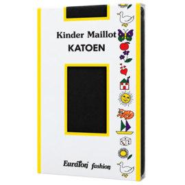 Dunne Katoenen Meisjesmaillot - Kindermaillot - Zwart