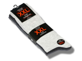 3 paar - XXL - Herensokken - Drukvrije boord - Grijs-mix