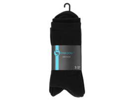 Sportsokken met badstof zool - Gekamd katoen - 3-Pack - Zwart