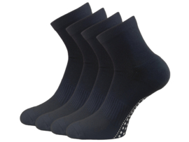 4 paar Compressie Quarter Sportsokken - Antislip - Zwart