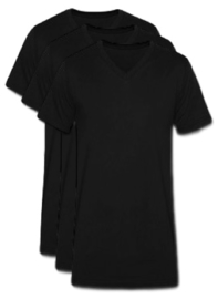 3 stuks Bonanza V-hals T-shirt - Zwart
