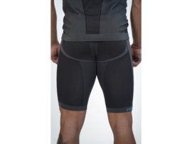 Performance heren sportset - sportshirt met korte mouwen - korte broek - Zwart/Grijs