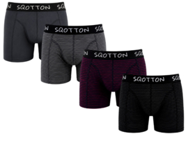 SQOTTON® Katoenen boxershorts - 4-Pack - Classic Stripes